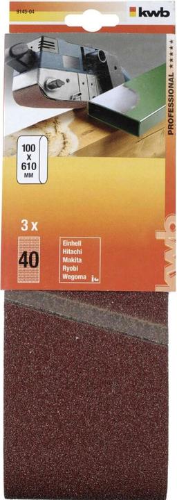 Image du produit kwb Bande abrasive 100X610 grain 40 (40)