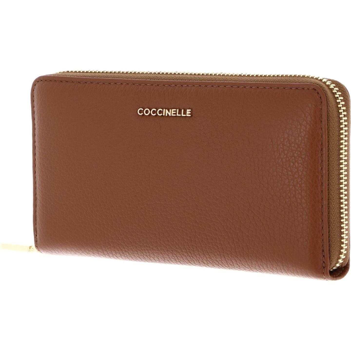 Coccinelle Donna Marrone Donne, Portafoglio, Metallic Soft Wallet Grained Leather,