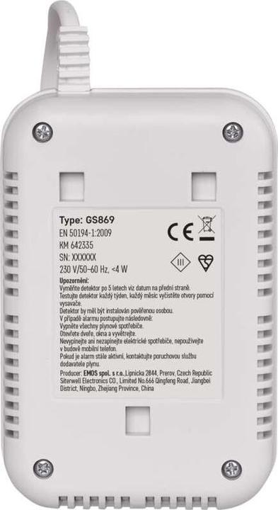 Nutritional values and ingredients Emos Gasmelder GS869