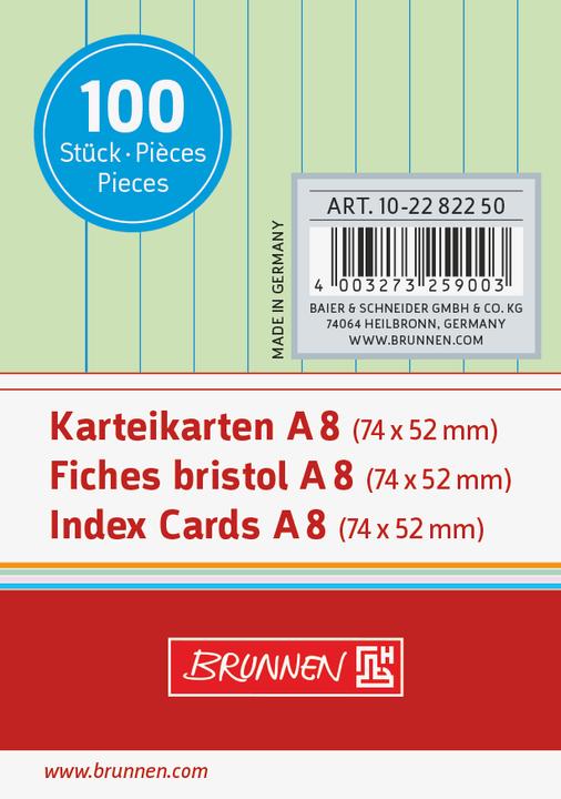 Produktbild KARTEIKAR. LIN GRÜN/Pà100 (A8, 180 g/m², 100 x)