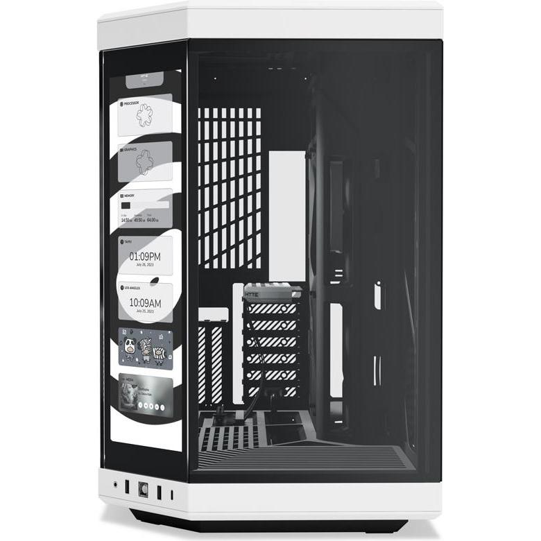 Thumbnail - Hyte Y70 Touch White (E-ATX, ATX, ITX, mATX), PC Gehäuse, Schwarz, Transparent, Weiss