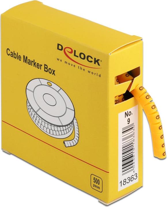 Produktbild Delock Kabelkennzeichnung Nr. 9, gelb 500 Stück