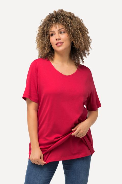 Produktbild Ulla Popken Shirt, doppellagige Vorderseite, Slim, Rundhals, Halbarm (56)