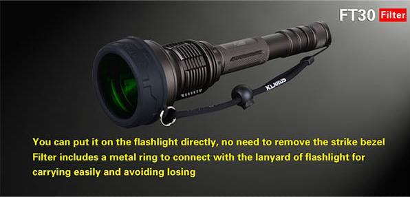 Actual product image Klarus FT30 colour filter for XT30 & XT30R, red