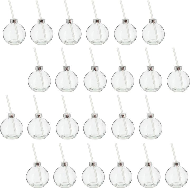 Produktbild Novaliv 24x Tassen Glühwein 400 ml Personalisierte Weihnachtstasse mit Trinkhalm - Weihnachtskugel (400 ml, 24x)