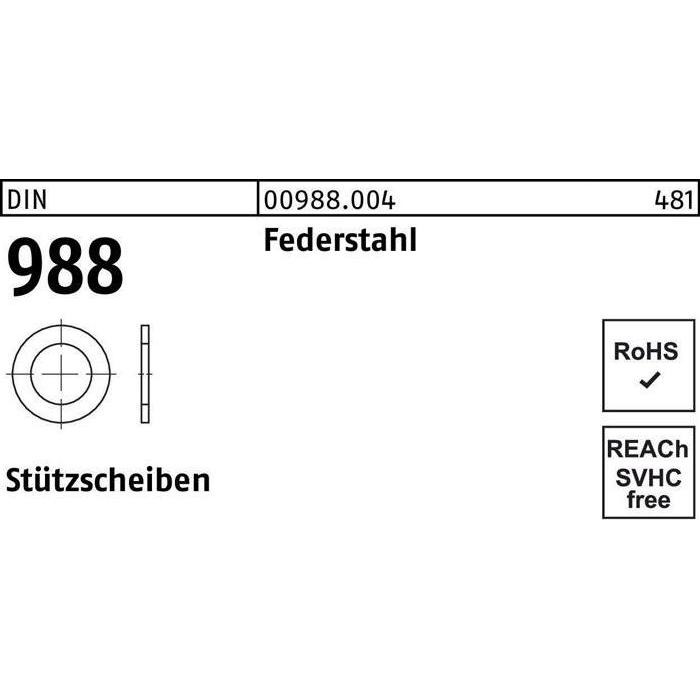 Zubehör Befestigungstechnik, Stützscheibe DIN 988 50 x 62 x3 Federstahl