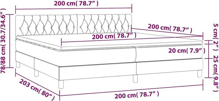 Image du produit vidaXL Boxspringbett (200 x 200 cm)