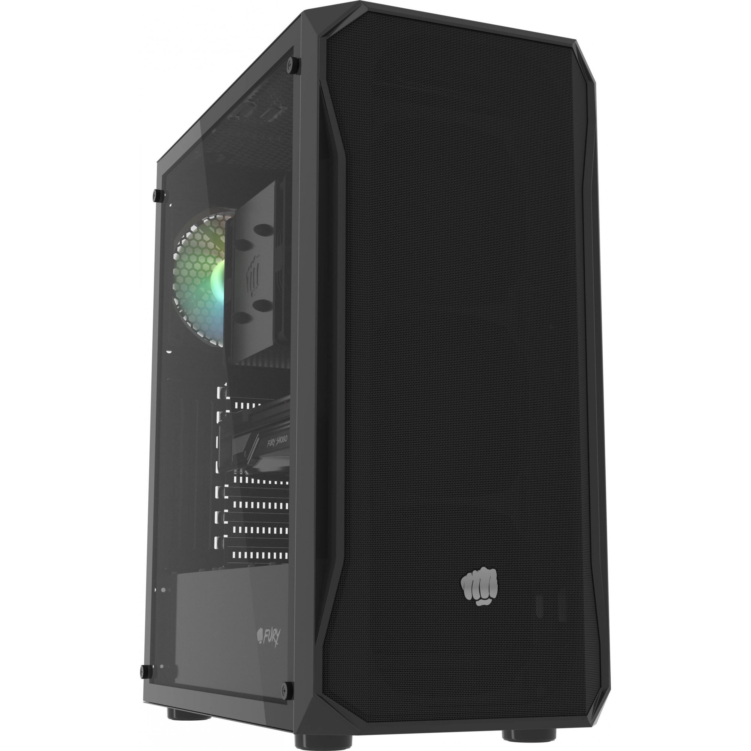 Thumbnail - Fury Obudowa OBUDOWA SHOBO SH4 RGB MIDI TOWER Z OKNEM CZARNA (ATX, mATX, Mini-ITX), PC Gehäuse, Schwarz