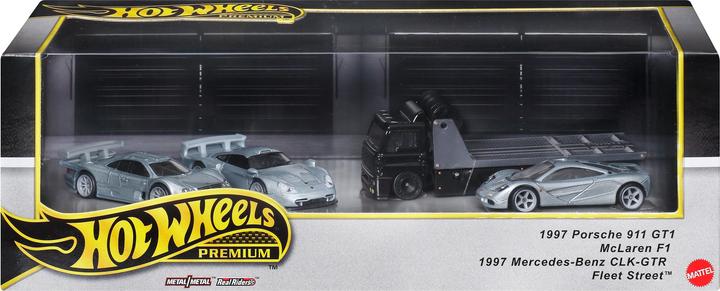 Actual product image Hot Wheels Premium Collector Display Sets, 3 Cars & 1 Transporter