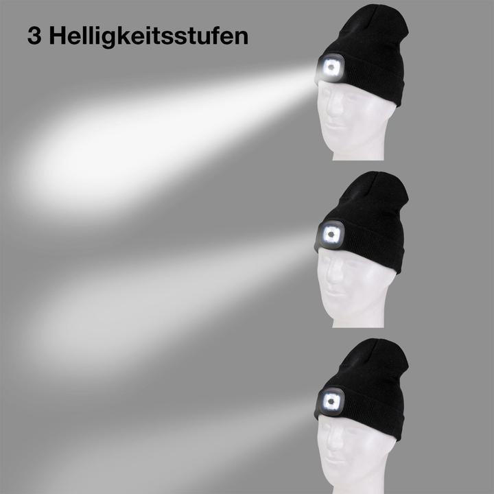 Image du produit Dema Bonnet tricoté avec lampe frontale Noir