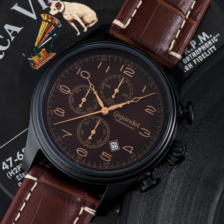 Produktbild Gigandet Elegante Herren-Chronograph mit Lederarmband und 50 m wasserdicht (Chronograph)