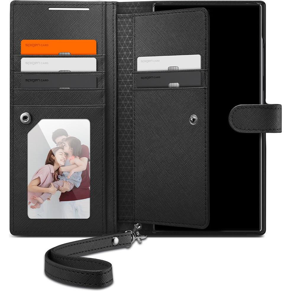 Thumbnail - Spigen Wallet "S" S928 czarny/black ACS07308 (Samsung Galaxy S24 Ultra), Smartphone Hülle, Schwarz