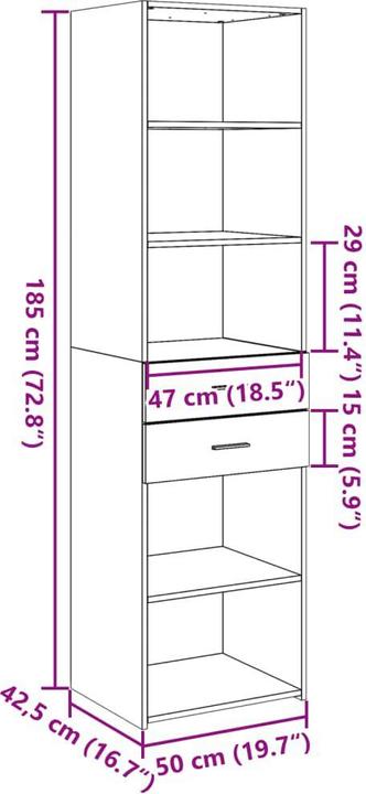 Image du produit vidaXL Highboard (50 x 42.50 x 185 cm)
