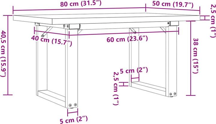 Image du produit vidaXL Couchtisch (80 x 50 x 40.50 cm)