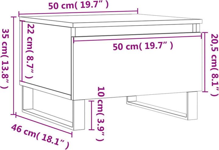 Image du produit vidaXL Couchtisch (50 x 46 x 35 cm)