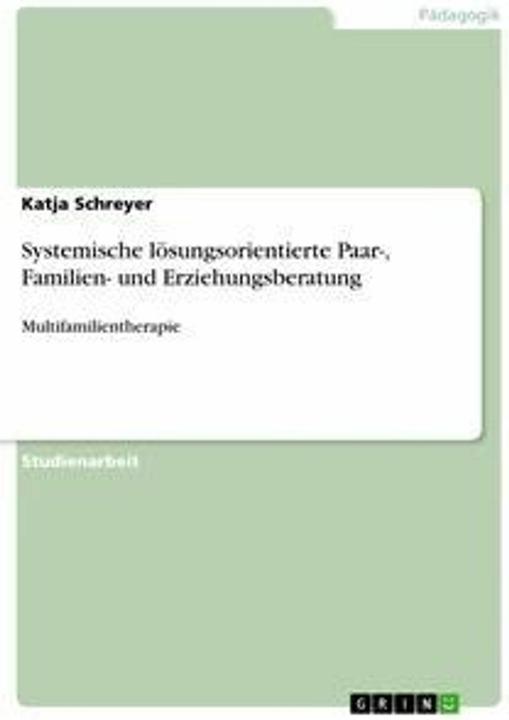 Actual product image Systemic solution-oriented couple, family and educational counselling (German, 2011)