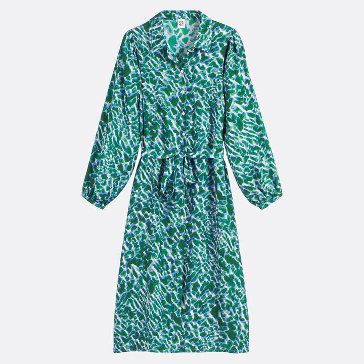 Actual product image La Redoute Collections Bedrucktes langes Kleid mit Ballonärmeln (L)