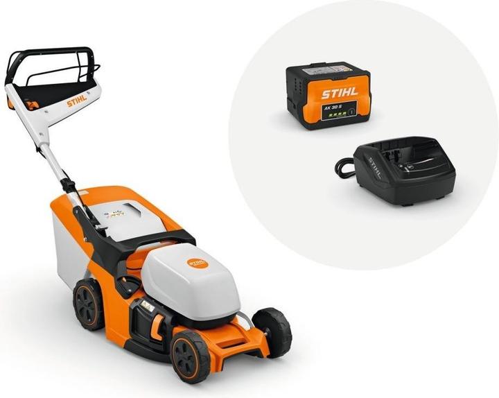 Actual product image Stihl Cordless lawn mower RMA 443 V Set AK 30 S and AL 101 (Rechargeable battery operated)