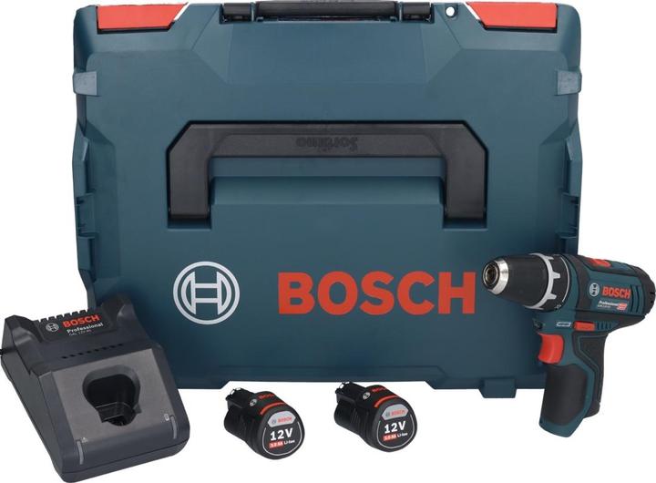Productafbeelding Bosch Professional Bosch GSR 12V-15 accuboormachine 12V 30Nm + 2x accu 3.0Ah + lader + L-Boxx (Oplaadbare batterij)