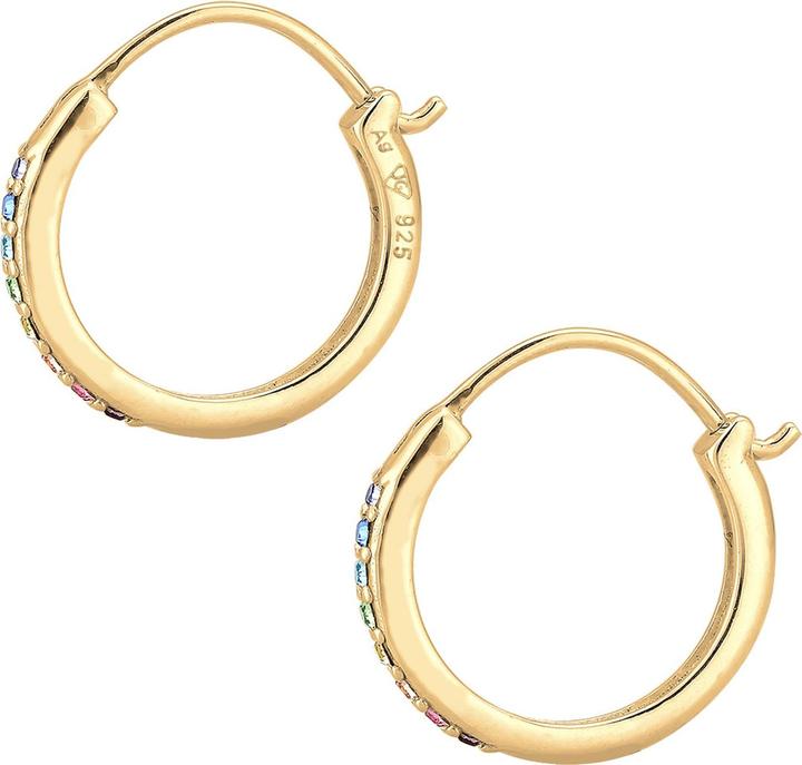 Produktbild Elli Creolen verziert mit Kristallen Regenbogenfarben (Sterling Silber)