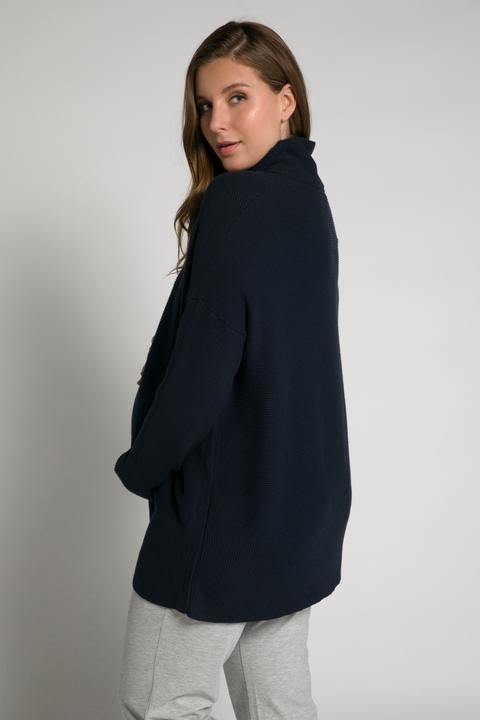 Produktbild Ulla Popken Bellieva-Pullover, Stehkragen, Druckknöpfe, Langarm, GOTS (46, 48)