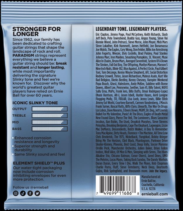 Produktbild Ernie Ball Saitensatz, Slinky Paradigm, Primo.009,5-.044 (1 x)