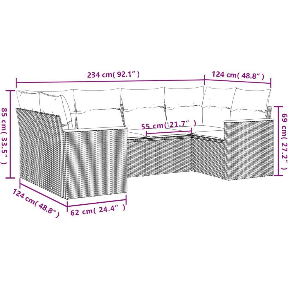 Thumbnail - VidaXL, Gartenlounge, 10-tlg. Garten-Lounge-Set mit Kissen