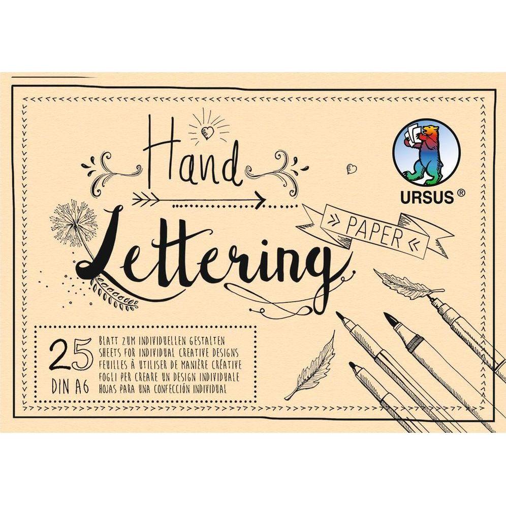 Ursus, Heft + Block, Zeichenblock Handlettering A6, 210 g/m², 25 Blatt, Creme (A6)