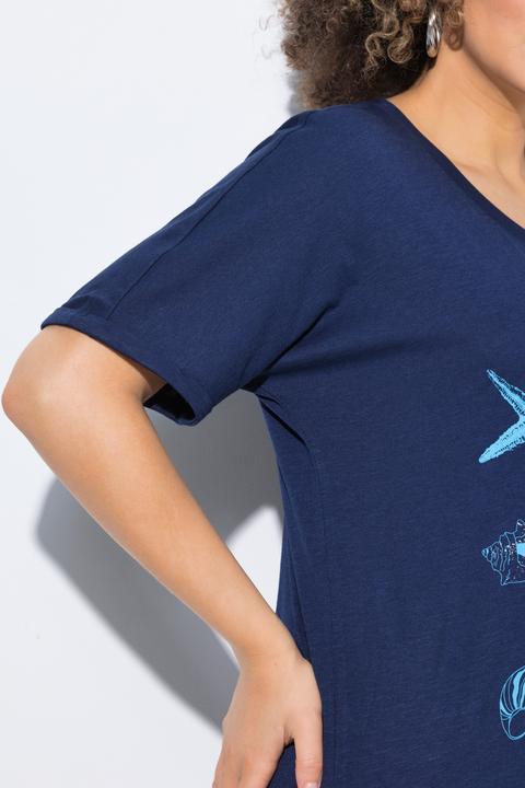 Produktbild Ulla Popken T-Shirt, Meerestiere, Oversized, Rundhals, Halbarm (54)