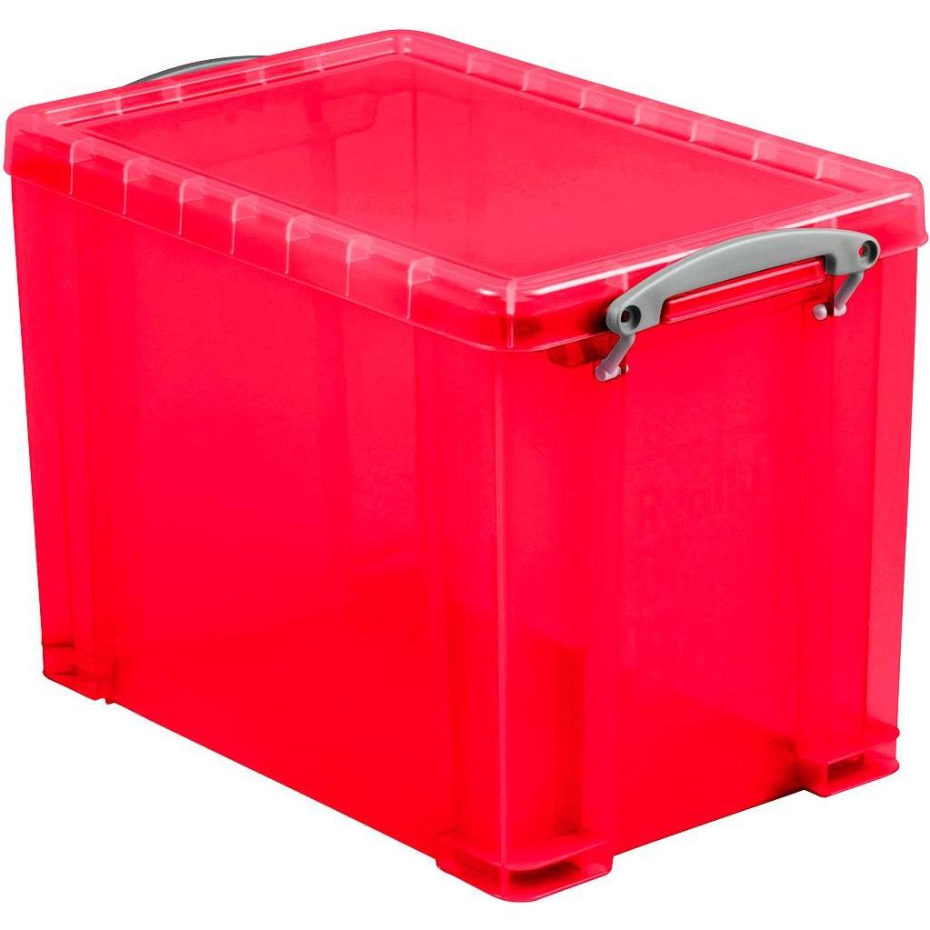 2x Really Useful Box, Aufbewahrungsbox, Box Really useful Boxes, Kunststoff, transparent rot, verschiedene Grössen (29 x...