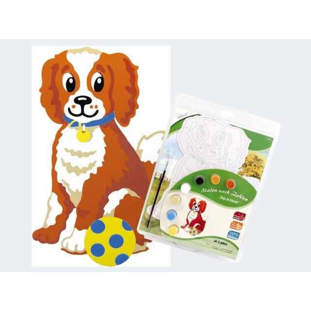 Mammut 113001 - Malen nach Zahlen Top in Form, Tiermotiv, Hund, Komplettset mit bedruckter und gesta