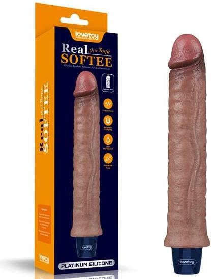 Produktbild Lovetoy 9.5" REAL SOFTEE Rechargeable Silicone Vibrating Dildo