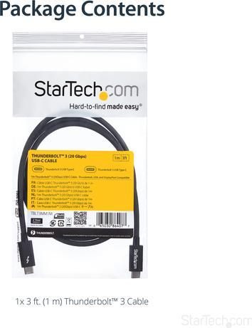 Produktbild StarTech Thunderbolt 3 (1 m, USB 3.2, 100 W)
