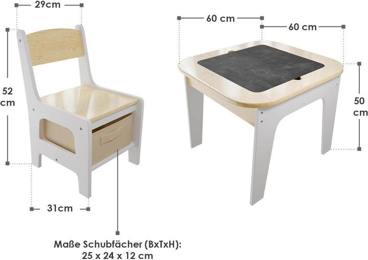 Image du produit Juskys Kindersitzgruppe Milou (Chaise haute, Table des enfants)