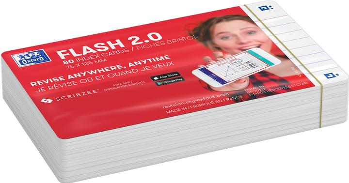 Oxford FLASH 2.0 Karteikarten (A7, 250 g/m², 80 x)
