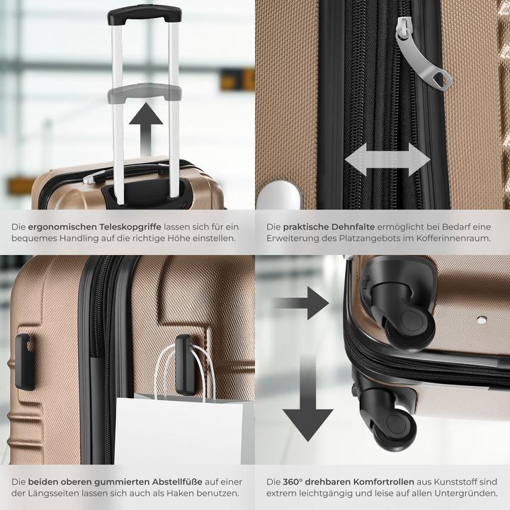 Actual product image tectake Suitcase set 4-piece lightweight hard shell (106 l)