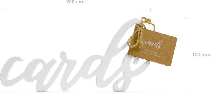 Produktbild Partydeco Partyaccessoire Holzschrift Cards 20 x 10 cm, Weiss