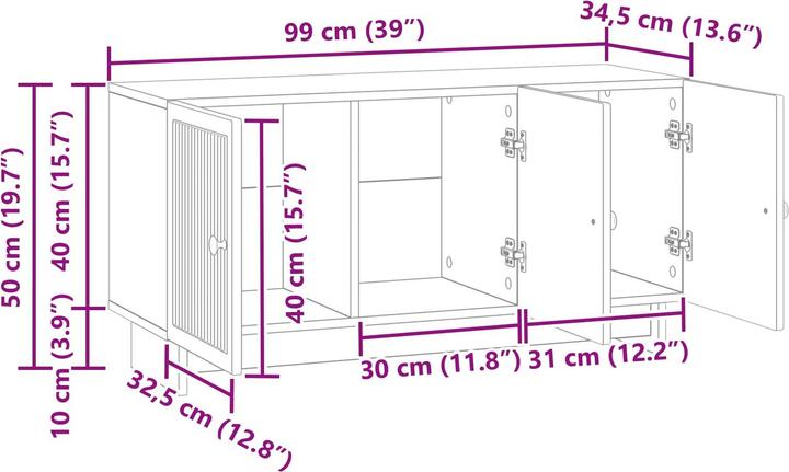 Produktbild vidaXL Haus Aufbewahrung (34.50 x 99 x 50 cm)
