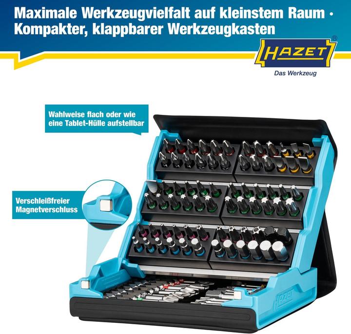 Productafbeelding HAZET Bit-assortiment SmartCase 2200SC-3 96-delig sleuf/PH/PZD/TX/TX w.tang/binnen-6Kt. (Schroefgleuf, Cross Phillips PH, Zeskantbus TX, Inbus)