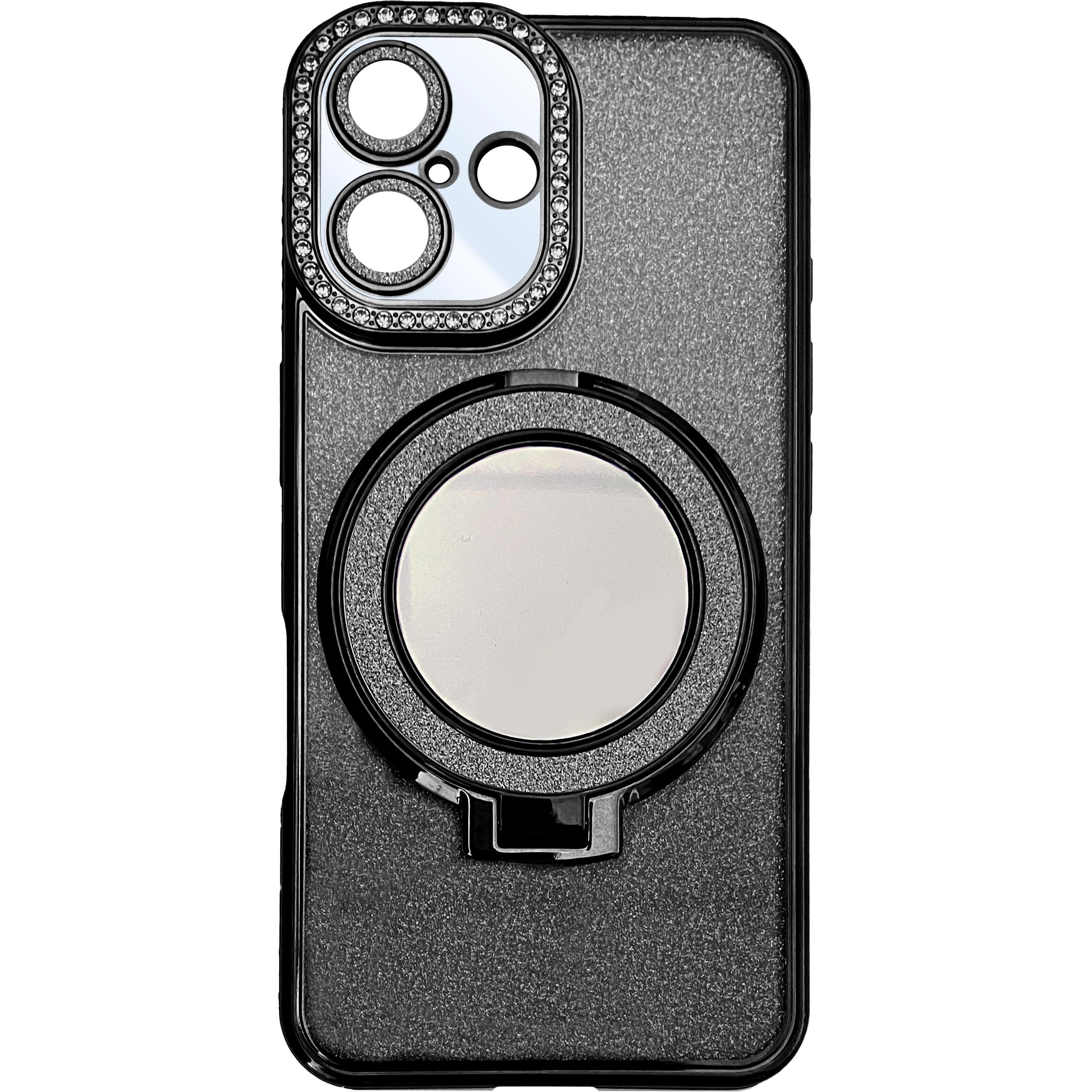 Peter Jäckel OHLALA! Back Cover Glamour Mirror (Apple iPhone 16), Smartphone Hülle, Schwarz