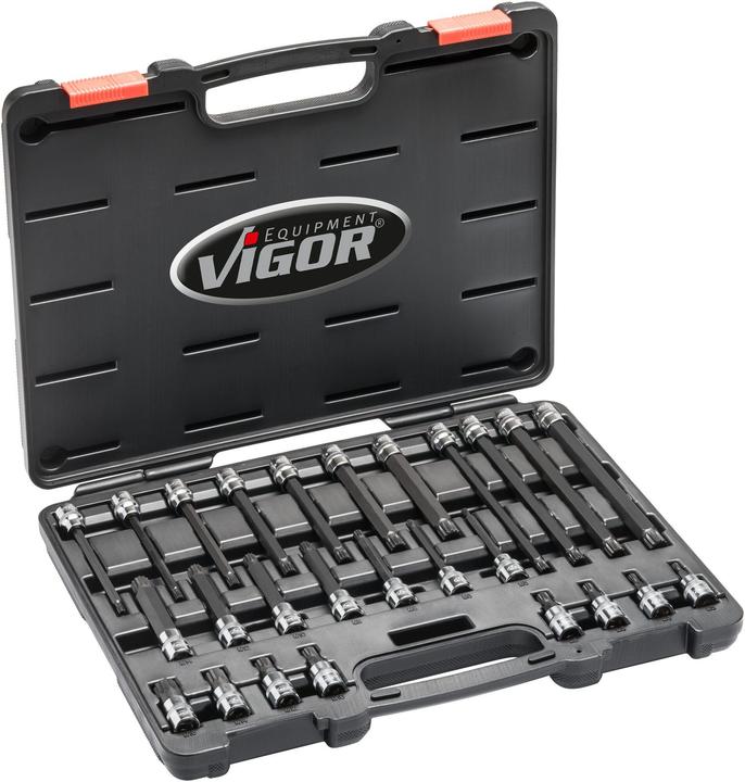 Actual product image Vigor Square drive 10 = 3/8 inch internal multipoint screwdriver bit range (XZN) V601