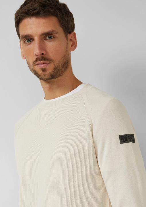 Actual product image s.Oliver Strickpullover Strickpullover mit Raglanärmeln und Logo-Patch (L)