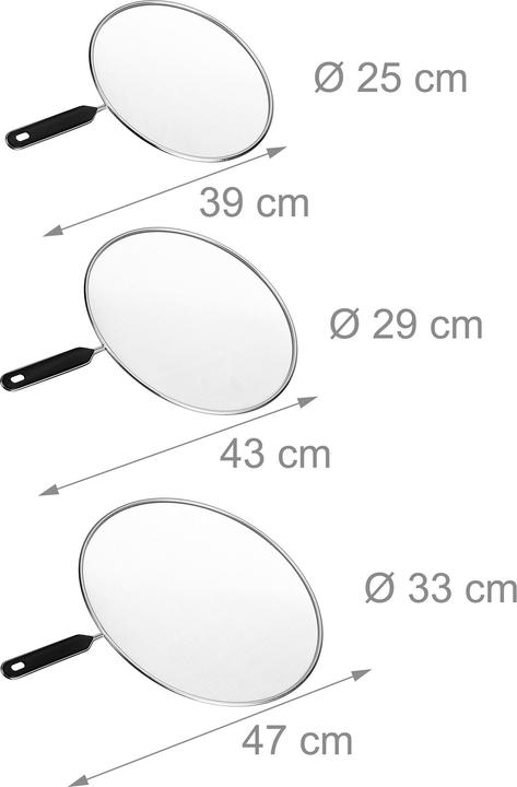 Immagine prodotto Relaxdays 3x schermo anti-spruzzi (33 cm, Materiale sintetico, Metallo)