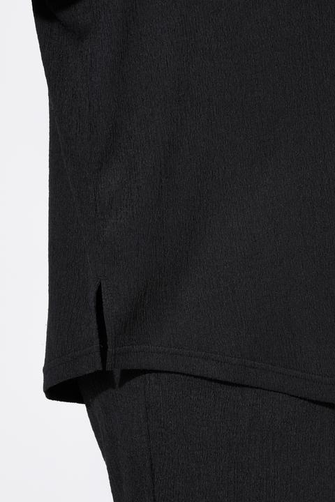 Actual product image Ulla Popken Lightly Textured 3/4 Sleeve Button Down Blouse (50, 52)