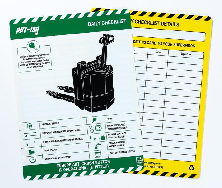 ScaffTag Étiquette à insérer pour transpalette électrique