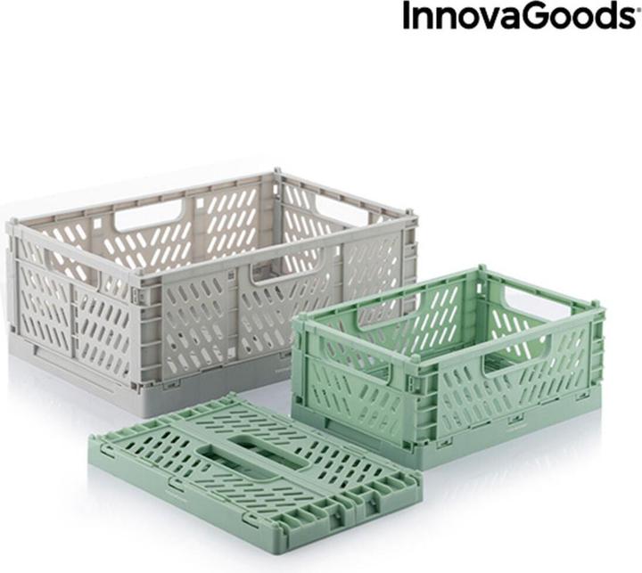 Actual product image InnovaGoods 3x stackable and foldable storage boxes (20 cm, 3x)