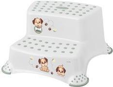 keeeper kids Tritthocker igor dogs, 2-stufig, weiss mit Aufdruck, Tragkraft: 120 kg, mit Anti-Rutsch-Füssen