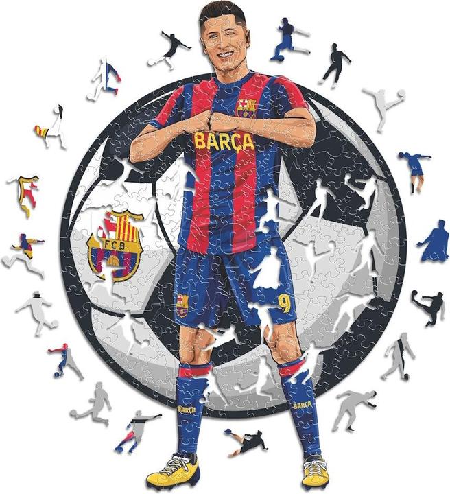 Iconic FC Barcelona - Robert Lewandowski - Holz Puzzle Grösse S (150 Teile) (150 Teile)