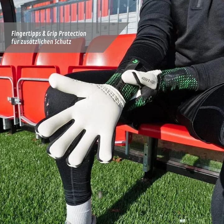 Produktbild Catch & Keep Fussballhandschuhe Revolution Green Gr. 9 Torwart Goalie Handschuhe (9)