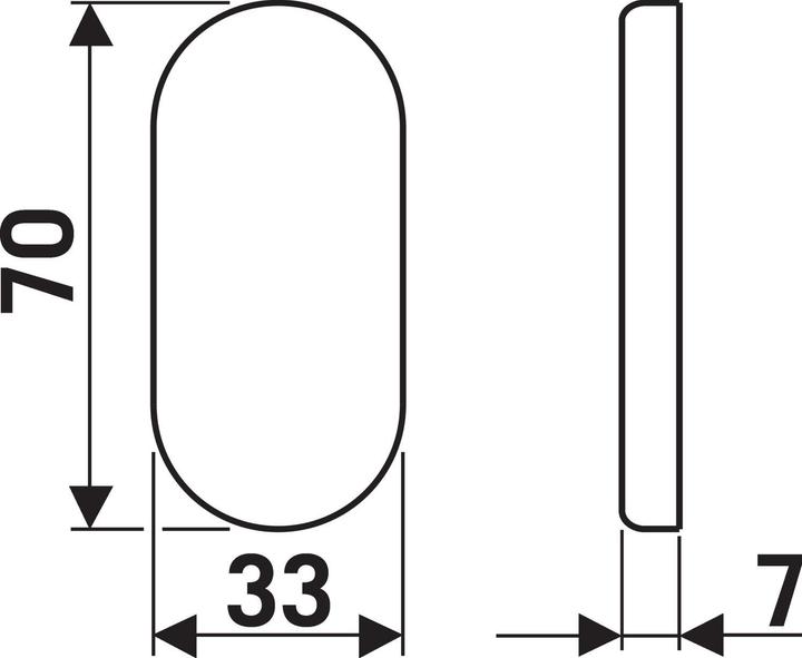 Actual product image ECO Blind rosette BL Blind cover, rosette 70x33x7mm concealed screw-fixed (Door set)